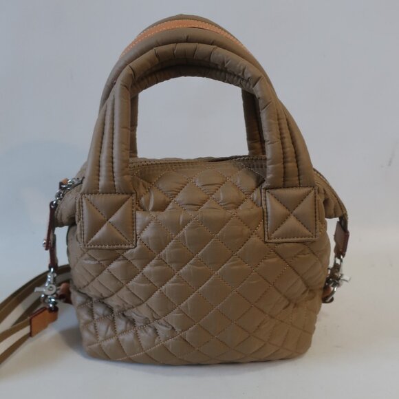 Authentic Womens MZ Wallace Small Sutton Deluxe Amber Tan Quilted Nylon Handbag - Picture 9 of 13